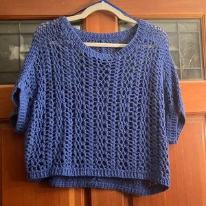 Large Blue Crochet Top